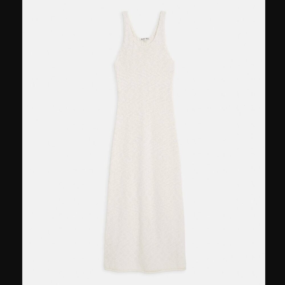 NWT Alex Mill Serena Dress In Cotton Boucle in Ivory | Size S
